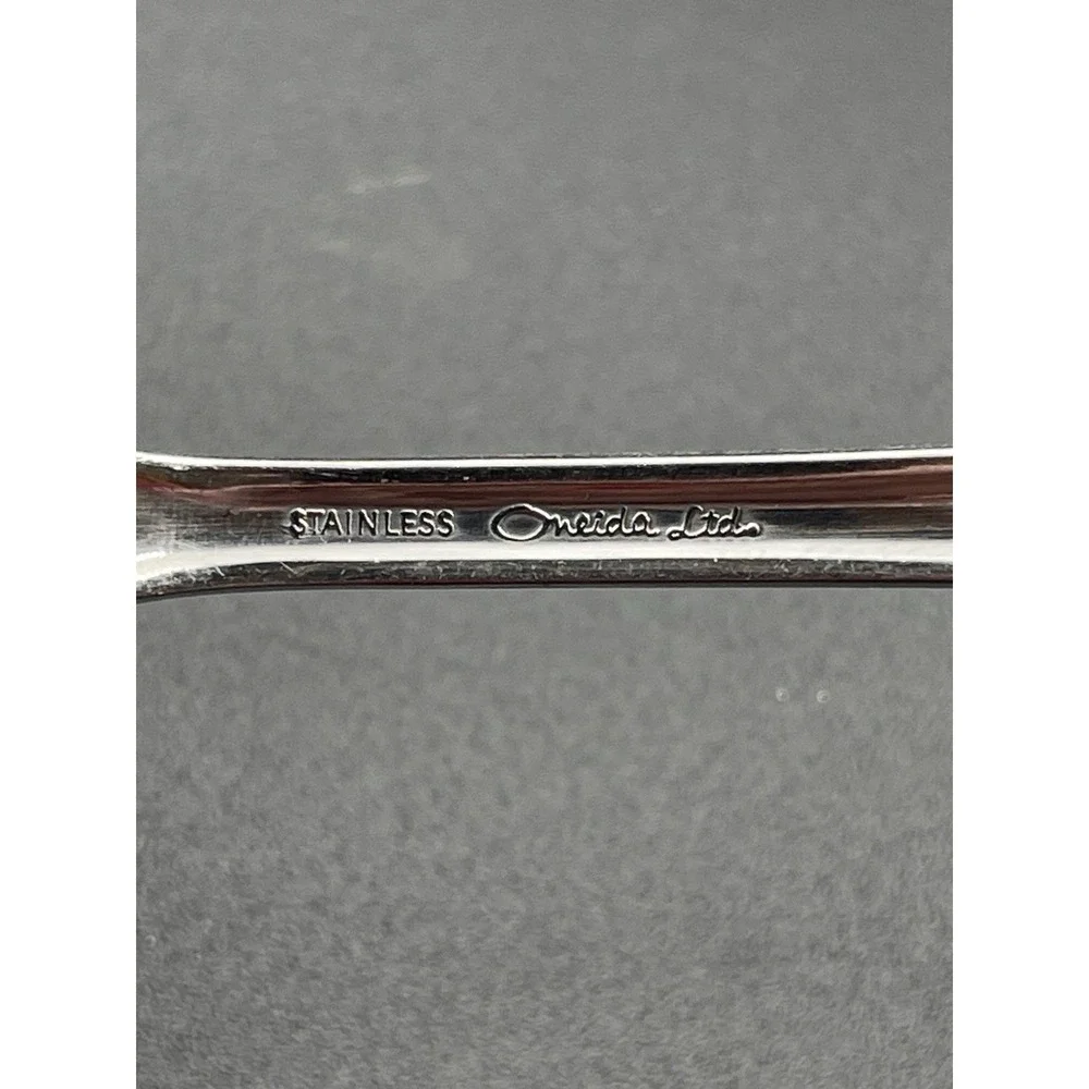1881 Rogers Oneida Patrician Stainless Flatware Lot 2 Serving Spoons 1 Teaspoon